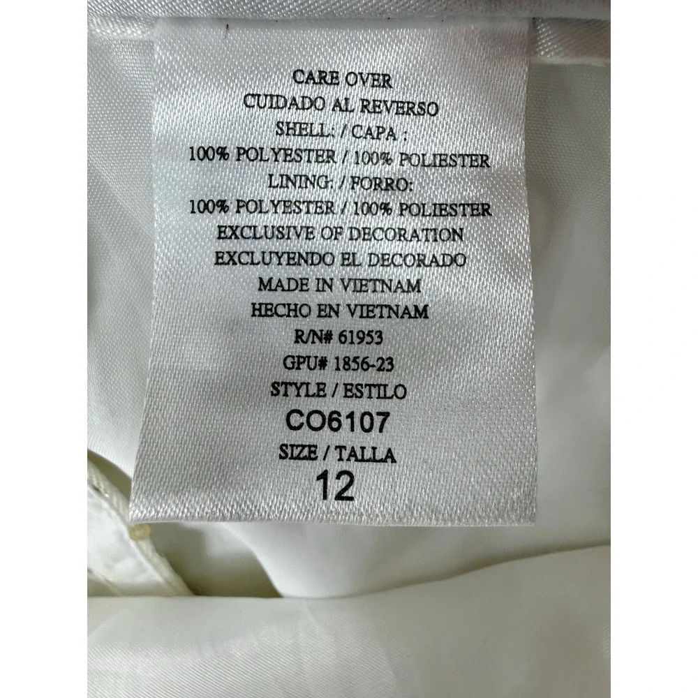 JONA MICHELLE‎ Dress Girls Size 12 Ivory/ White Gold Sequins Bow Holiday EUC